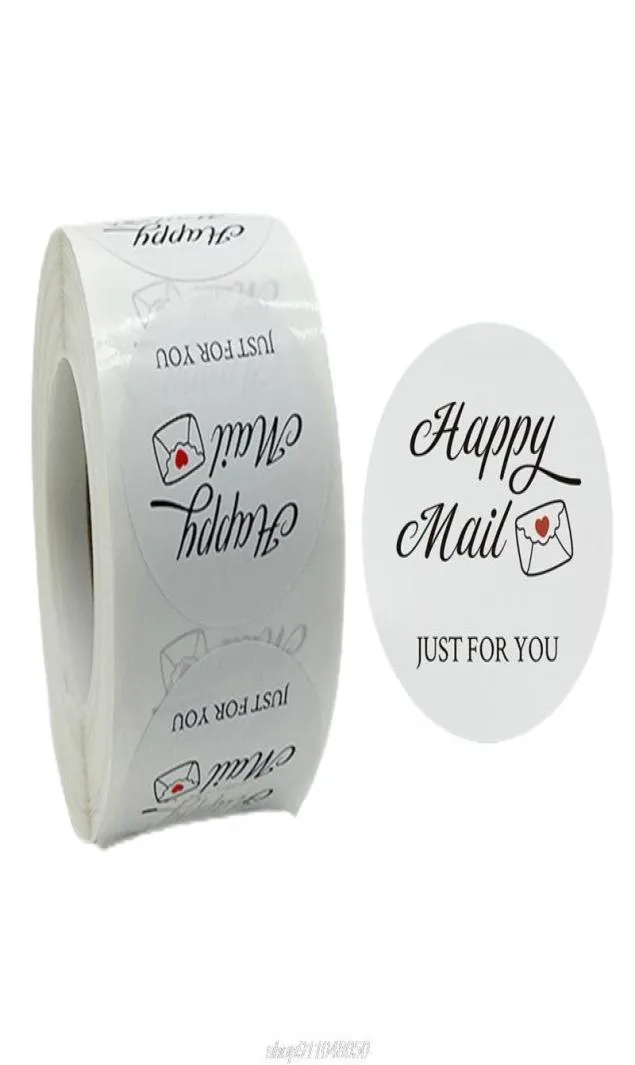 Opakowanie prezentów 500pcs Happy Mail tylko dla twoich naklejek 15 -calowa etykieta pieczęci Wedding Pieking Stationerery Naklejka AG07 21 Drop2495488