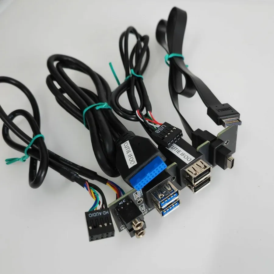 Shipenophy Prolunga USB 2.0 Da Pannello Posteriore A 2 Porte - Cavo Adattatore Per PC Desktop, Lunghezza 0,3 Metri - 4