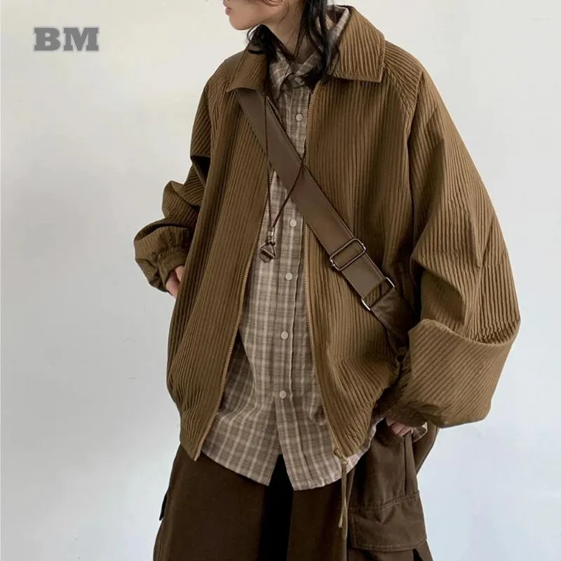 Vestes pour hommes streetwear japonais rayures verticales veste surdimension