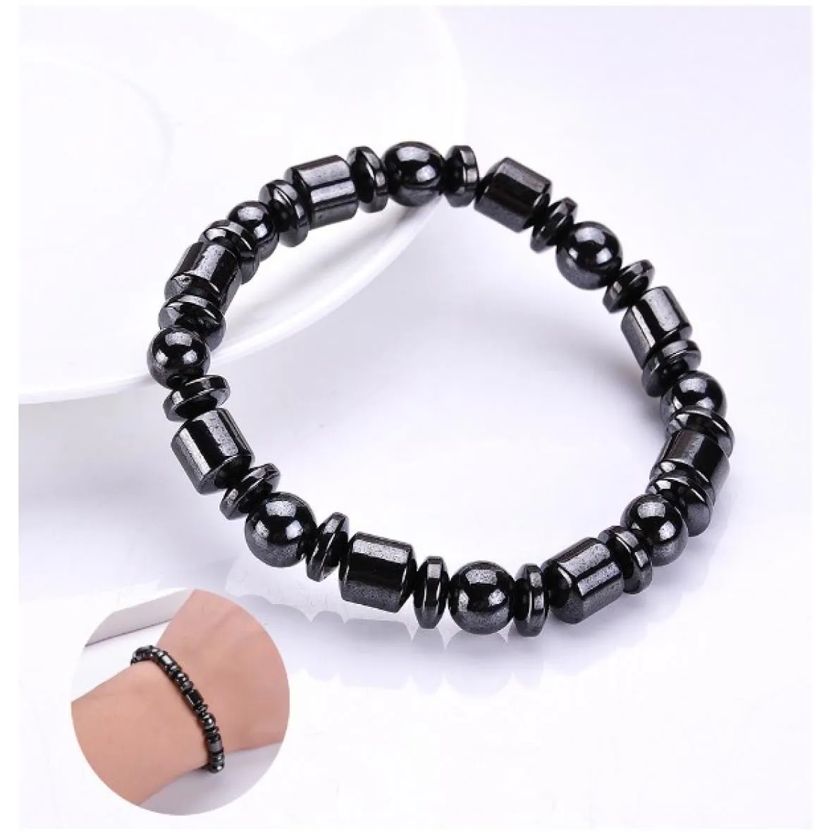 Hommes Biomagnétique Multishaped Natural Stone Black Stone Magnetic Therapy Bracelet Magnetic Health Hand Bracelet6255698