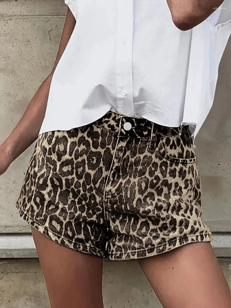 Short féminin Feng Fashion Summer Leopard Imprimé coton pur coton bas Slim Fit Street Wide Feet Pants