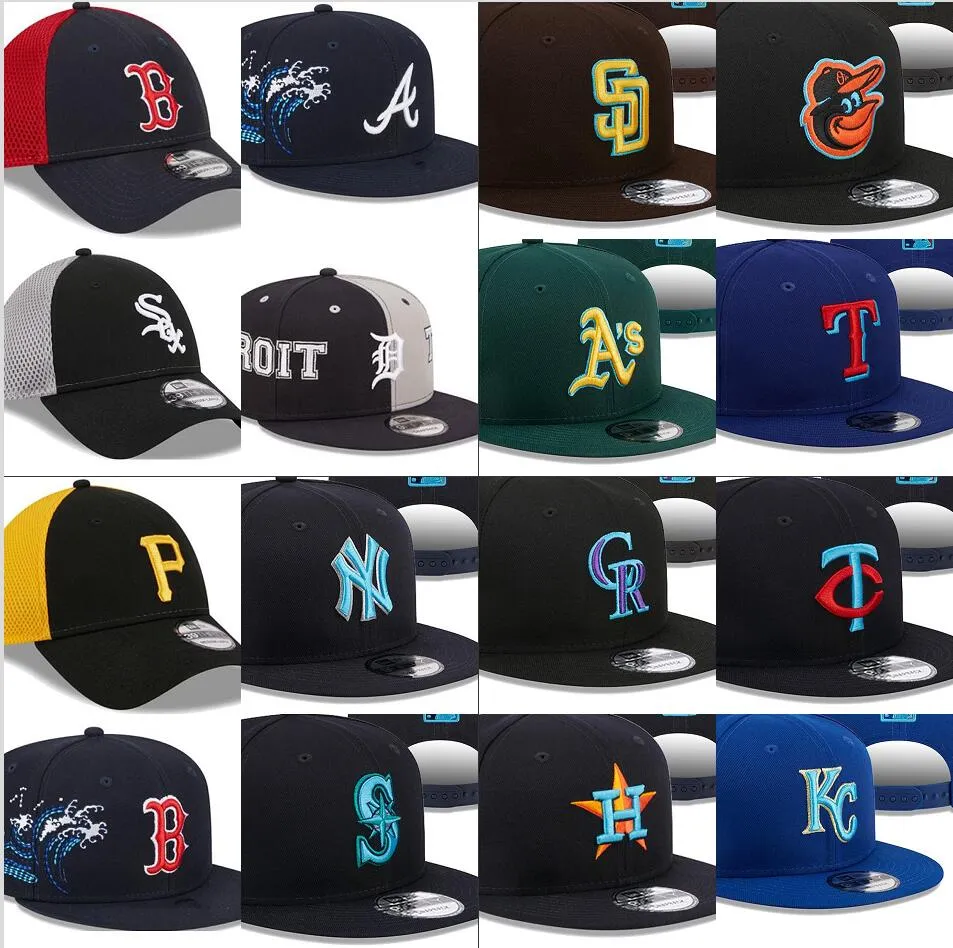 2024 All Team Mix Color Fan's Baseball’s Baseball Hat Men Women's One Size Flat Flat Sport Base Ball Snaps Caps Glof Bisor Bent Brave Letters A Bone Chapeau MA4-06