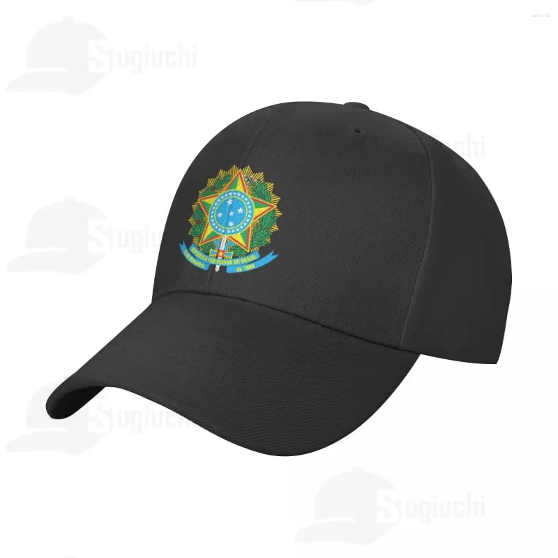 Boll Caps National Emblem of Brasilien Coat Arms Sun Baseball Cap pappa Hattar Justerbara för män Kvinnor unisex cool utomhushatt