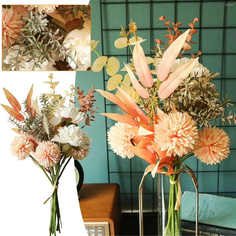 Декоративные цветы искусственные растения шелк цветочный цветок зимний ваза наполнители проволоки для держателя букета