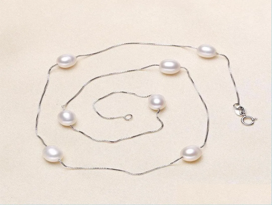 Perlen Halsketten Süßwasserperlen Halskette 925 Sier Anhänger für Frauen 78 mm 4 Farbe natürlicher Sternen Barock Schmuck Drop Lieferung 24375602