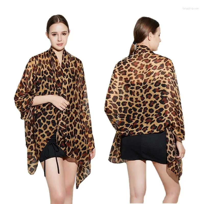 Sciarpe stampa leopardo donne in cotone lino di cotone scialle di scialle sciarpa leggera comoda morbida traspirante minimalista