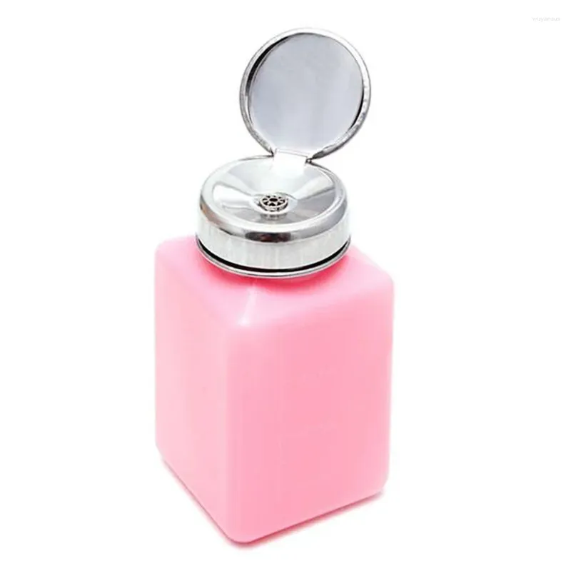 Storage Bottles Nail Polish Bottle 200ML Empty Pump For Storing Liquid Manicure Makeup Remover (Pink)