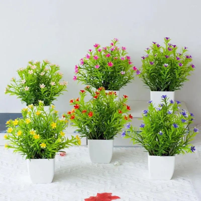 Kwiaty dekoracyjne sztuczna roślina doniczkowa mini realistyczne bez podlewania fałszywe dekorat stolik stołowy dekoracje domu