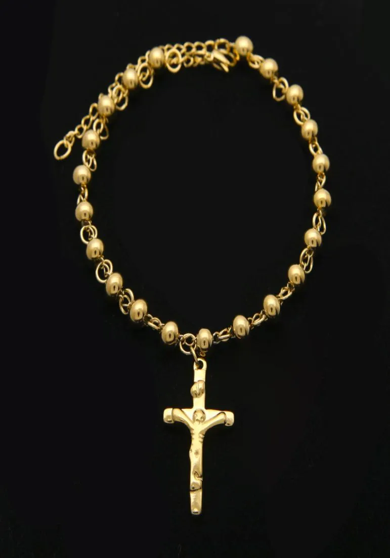 Bracelet de charme du chapelet perlé de 6 mm / 8 mm en acier inoxydable religieux Bracelet pour hommes 8.267482327