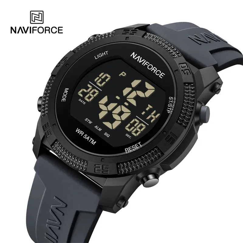 NaviForce Brand Electronic Watch for Men Silicone Cint Fashion di alta qualità 50m Orologi da polso impermeabile Relogio Masculino 240428