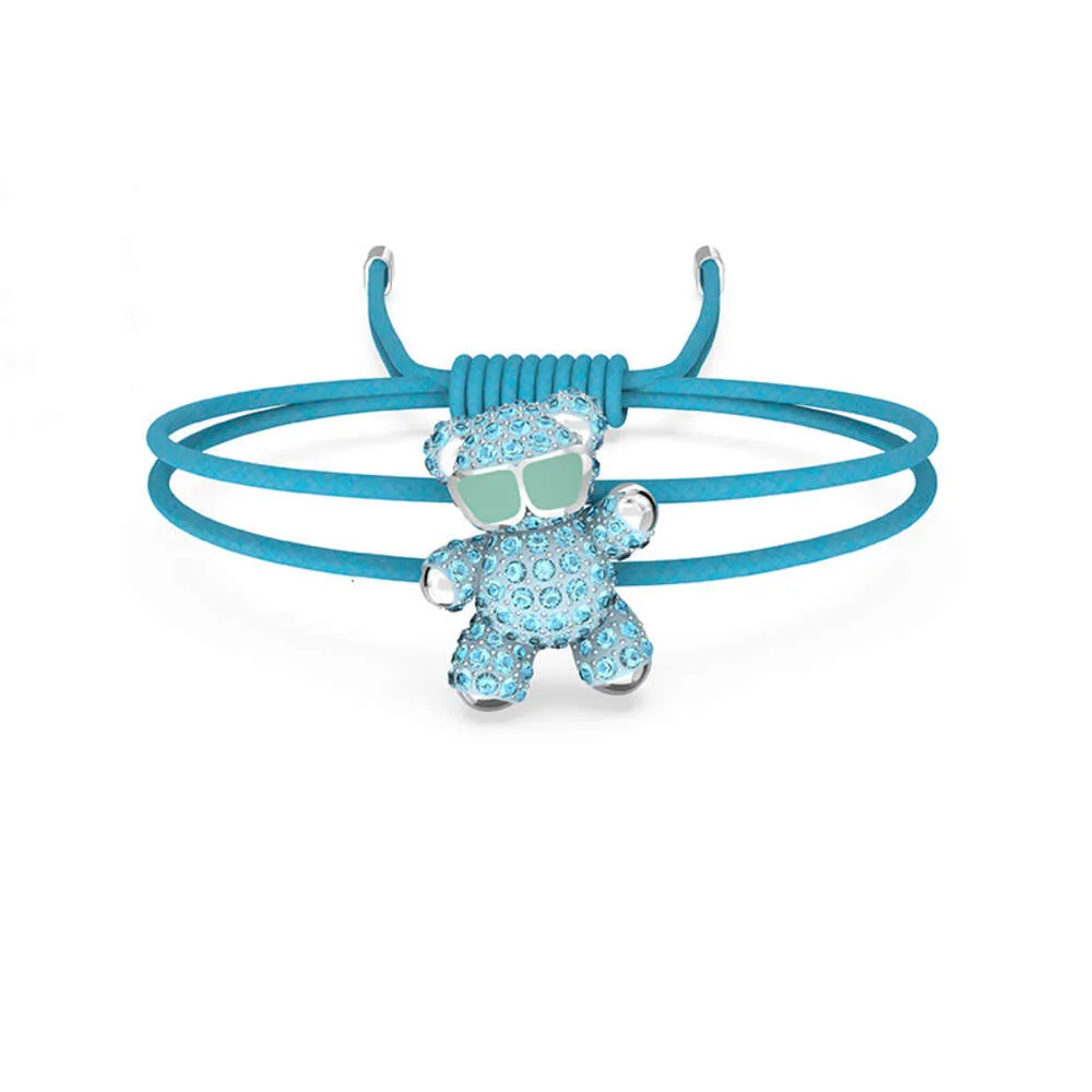 nekloos voor vrouw Swarovskis sieraden matching teddy3d blauwe teddybeer armband zwaluw hartslag kleine berenarmband