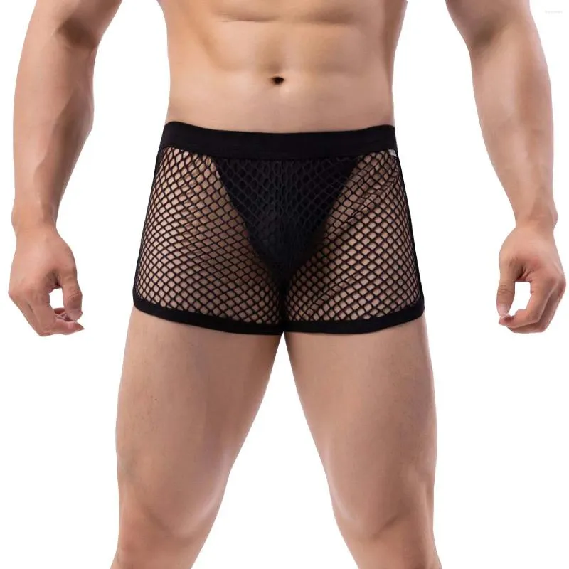 Sous-pants Design de mode masculine Sexy Style Mesh Boxers Personnalité Shorts Coton sous-vêtements