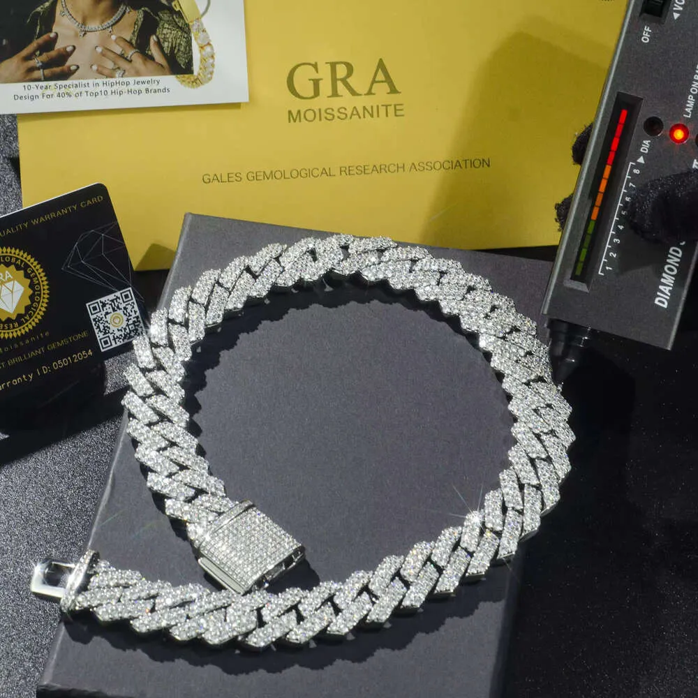 Moissanite Cuban Link Chain Pendant Necklaces Designer For Men