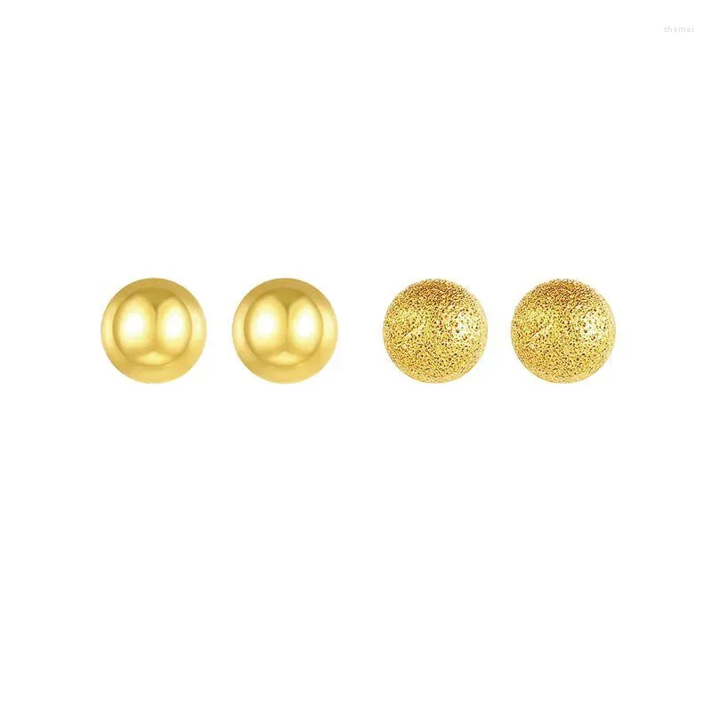Orecchini per borchie (3PAIRS/LOT) Balla rotonda per donne Pure Gold Color Fashion Jewelry Nickel