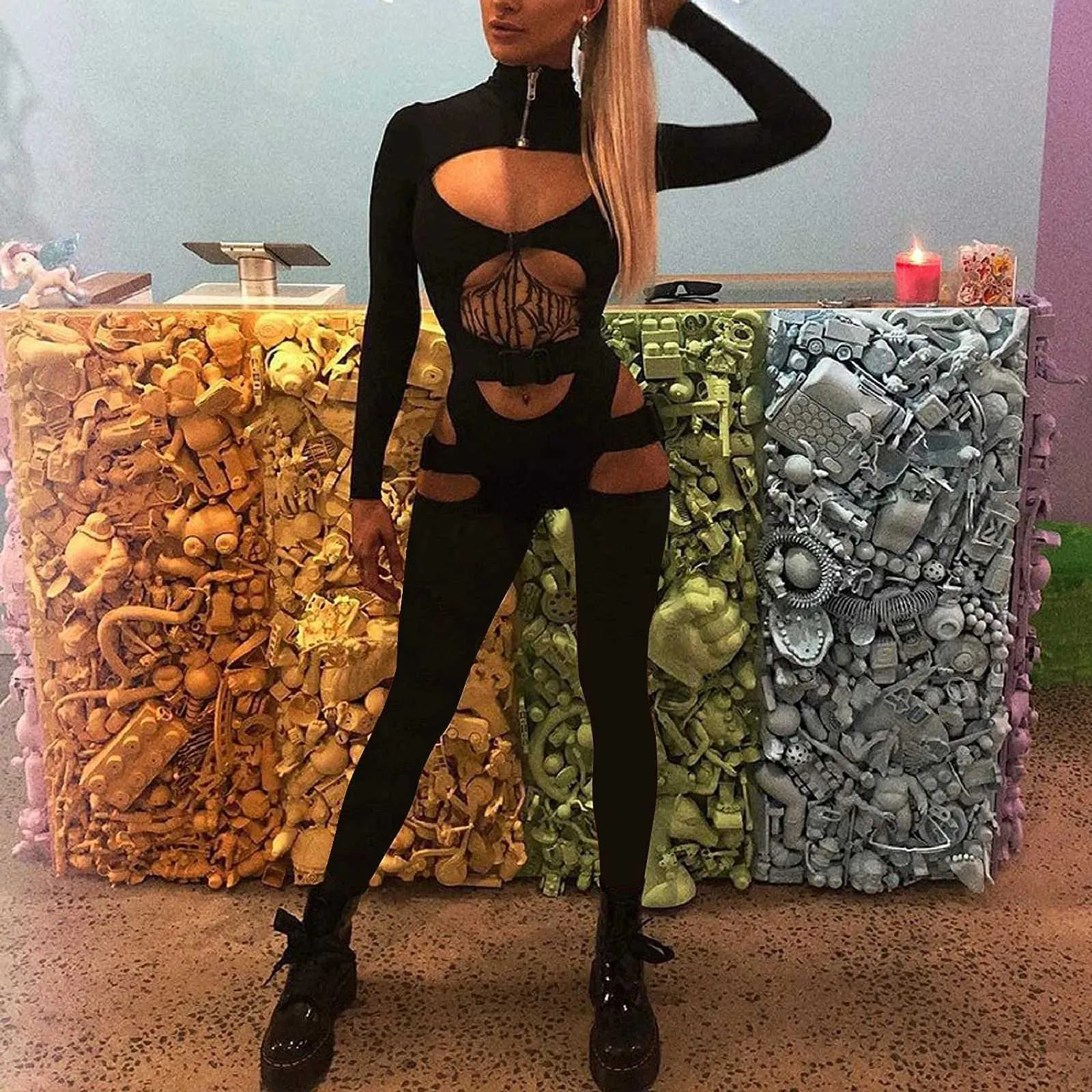 Bandage bodycon jumpsuit sales