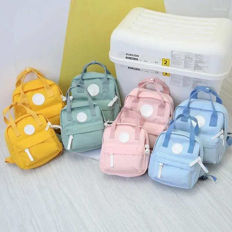 Rucksack Mini-Eltern-Kind Einfache Leinwand Mommy Bag School Frauen kleine weibliche Schlanzen Windel Baby