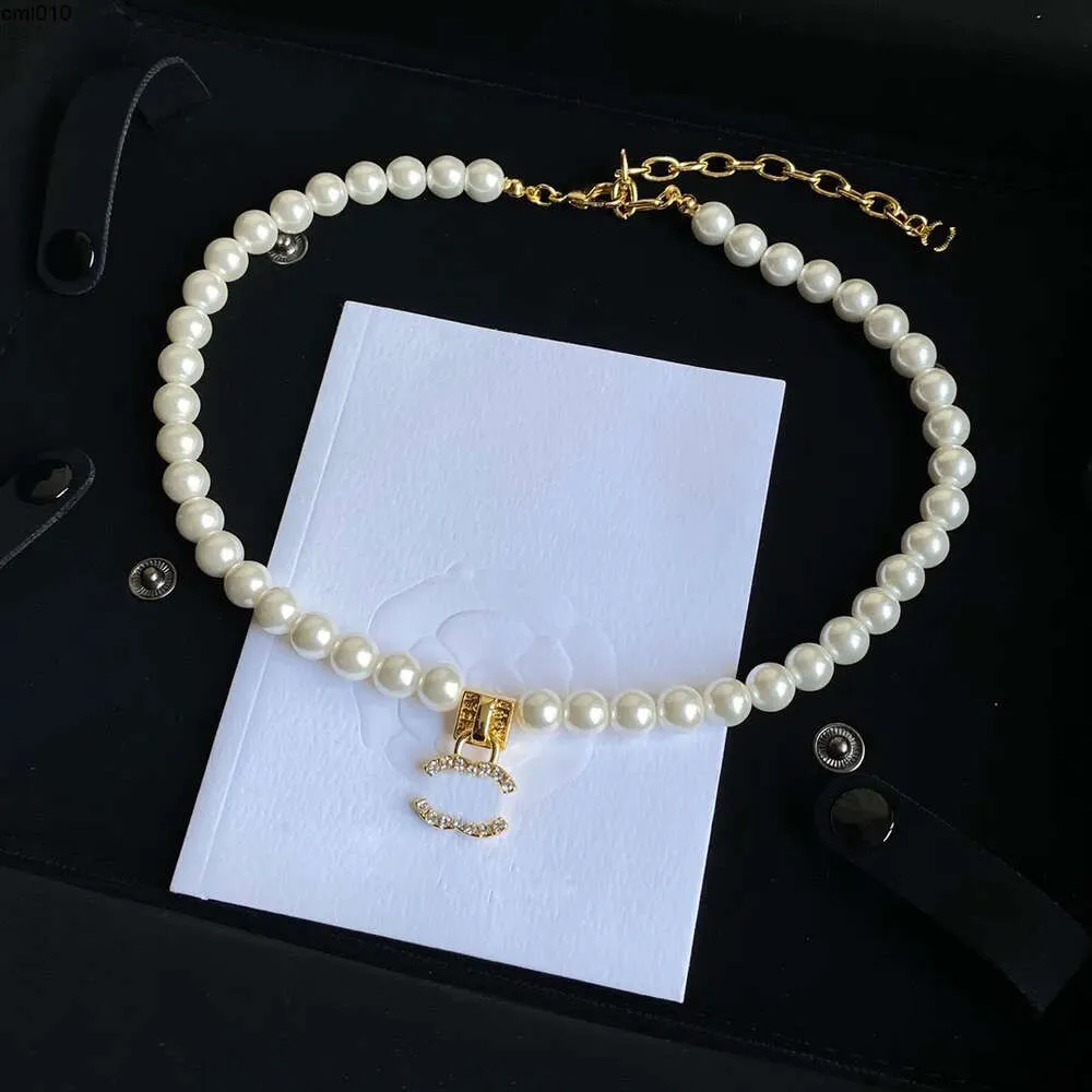 Pendant Necklaces Luxury Brand Designer Pendants Never Fading Pearl Crystal Gold Plated Stainless Steel Necklace Chain Jewelry Accessories Kph6