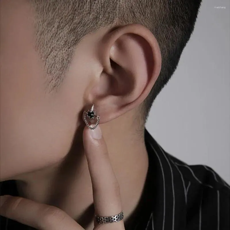 Stud -oorbellen Geometrische prachtige coole trendy verjaardagscadeau zirkon koperster Koreaanse stijl mannen