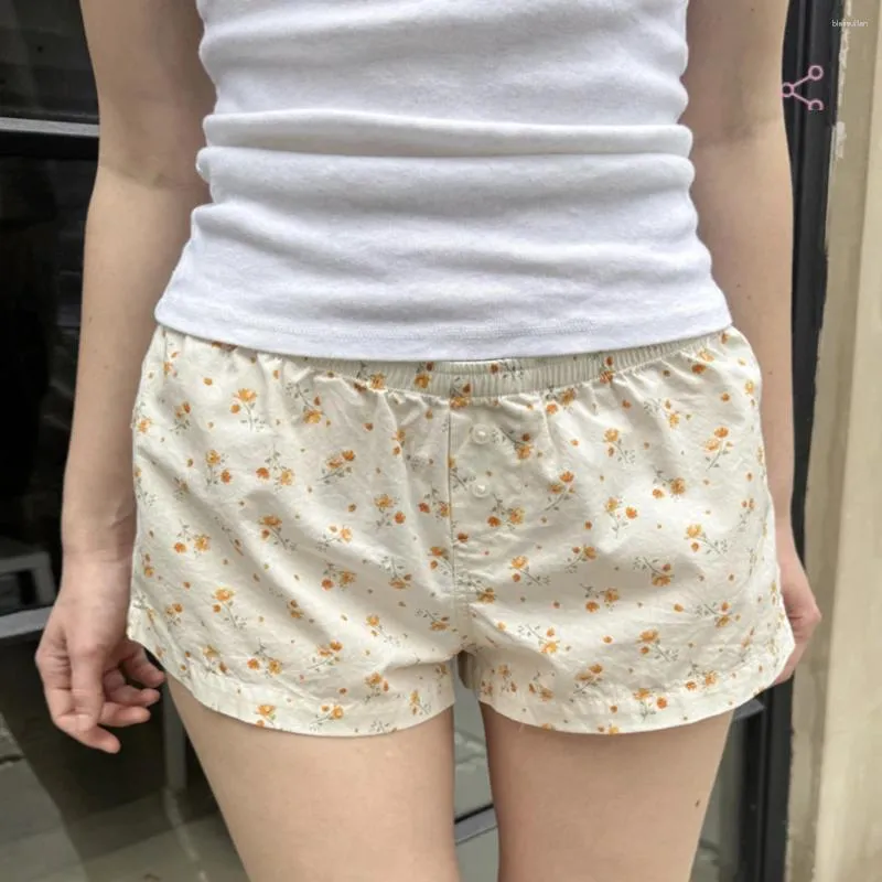 Frauenshorts Blumenbaumwolle für Frauen Sommer -Trendkleidung 2024 Mode Kurzhose Mädchen jugendlich süße Kawaii 200s Y2K Skort