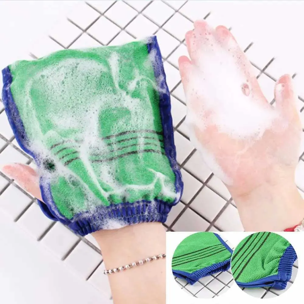 Badgereedschap Accessoires 1 stuk dubbelzijdige handdoek Koreaans exfoliërende badwassierstoffen Body Scrub Douche Geschikt voor volwassen bont en graanhanddoeken Q240430