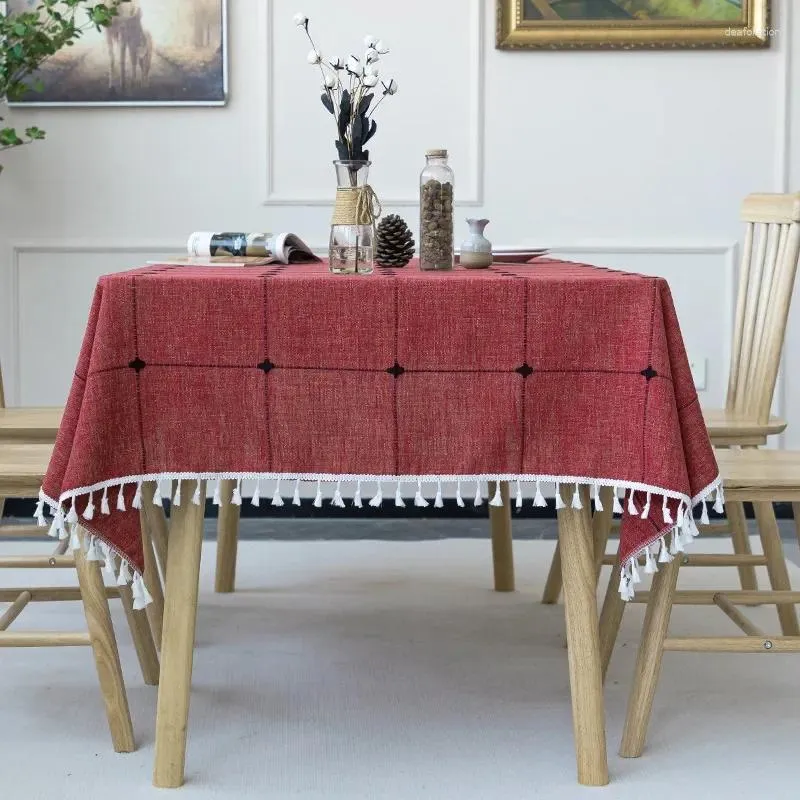 Tkanina stołowa stały kolor długotrwały świąteczny pusty żakardowy obrus herbaty mat bawełniany bieliznowy czarny