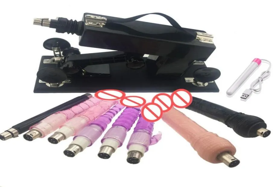 Whole Sex Toys Automatic Sex Machine for Men and Women with Many dildo 6 cm Retractable Adjustable Speeds Sex Love Mach7338484