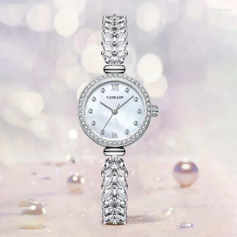 Montre-bracelets Vanillon Watm's Watch Sirène Bracelet Bracelet Wristwatch Niche Plein de diamant Fish Tail Quartz Female Renogios Feminino