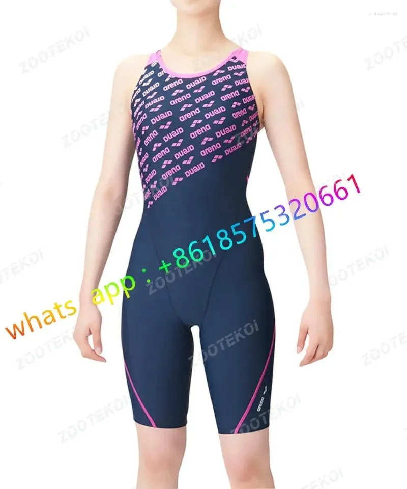 Dames zwemkleding dames zwempakken racerback atletisch één stuk badpakken knie lengte bodysuit zwembad triatlon race