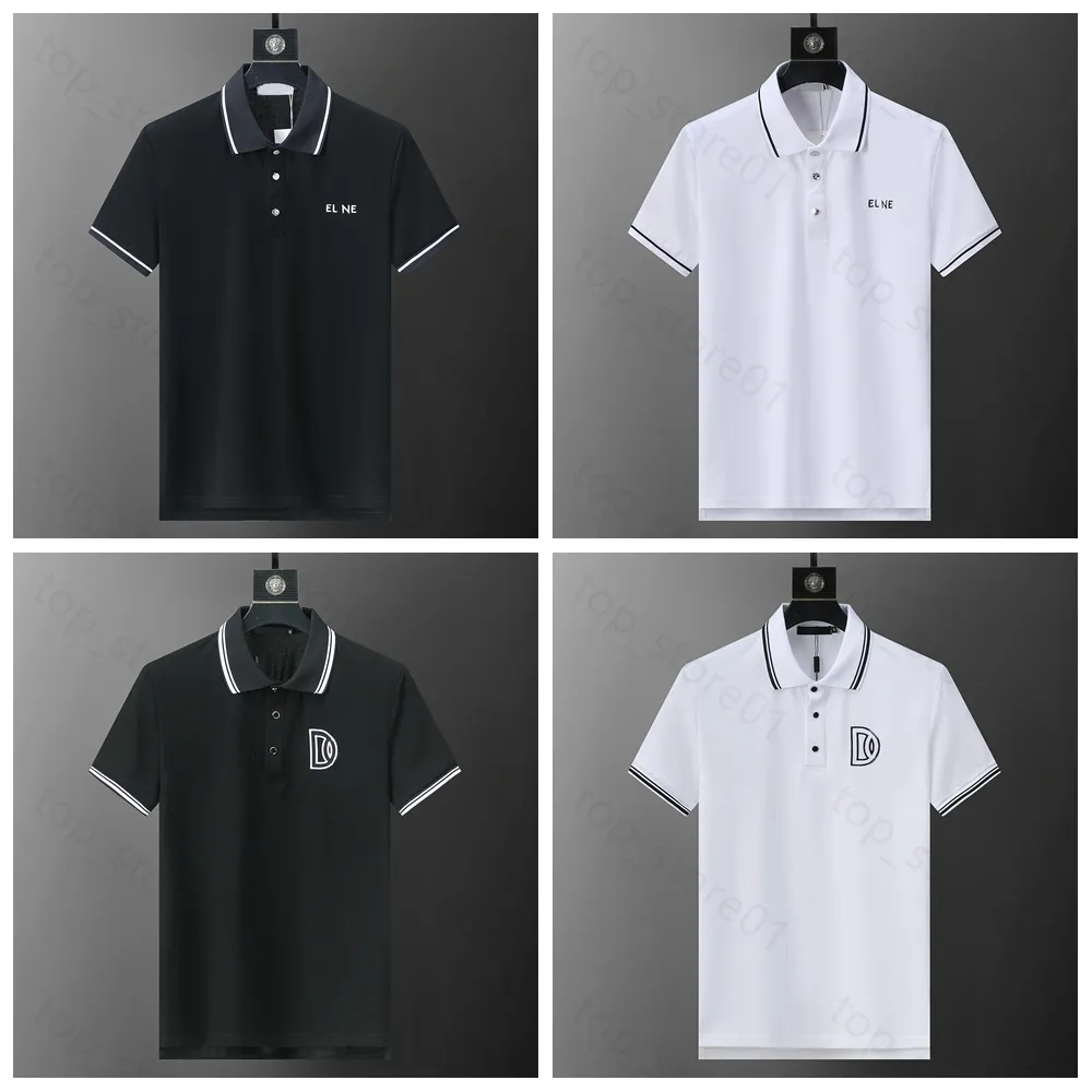 5A 2024 MENS POLO SHIRT DESIGNER POLOS SHIRTS FÖR MAN Fashion Focus Brodery Snake strumpebina BEES UTSKRIFT Mönster Kläder Kläder Tee Black White Mens T Shirt 001