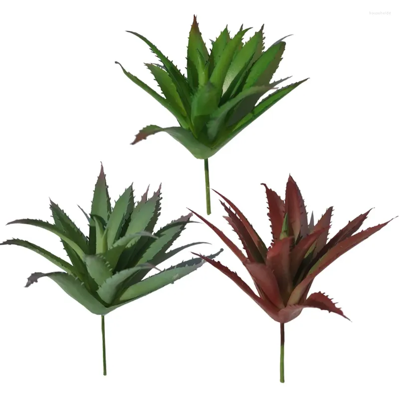 Fiori decorativi 3 pezzi di piante succulente artificiali simulazione aloe decorazione di piante finte per (3 colori)