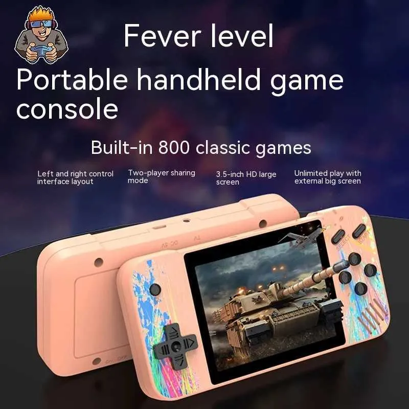 Joueurs de jeu portable psp nouveau jeu de portail G3 avec paysage rétro arcade simple et double joueur 800 en 1 3,5 pouces en mode d'analyse à deux personnes cadeau J240505