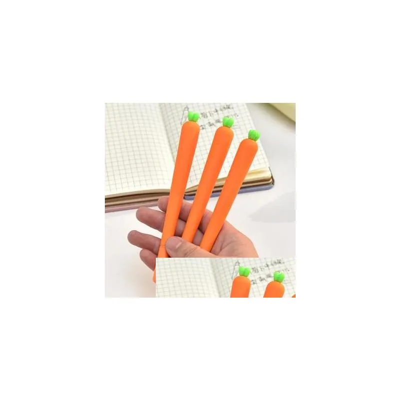 Gelpennen Groothandel 5000 pcs/Lot Creaive Carrot Roller Ballpoint Pen 0,5 mm Oranje Vegetable Keerstoffen Kerstcadeau Druppel Dhnyh Dhnyh