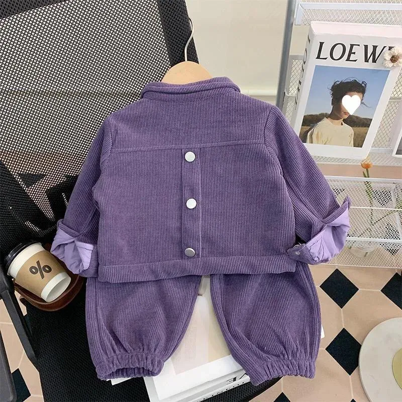 Clothing Sets Girls Coat Pants Kids Suits 2PCS/Set Cotton 2024 Elegant Spring Autumn Tracksuit Sport Children