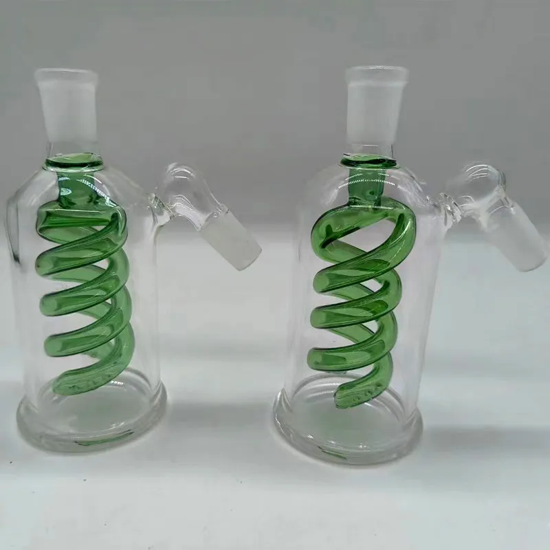 Szklany filtr łapacze popiołu 14 mm 18 mm cohakah Clear Bubbler Ashcatcher 45 stopni do palenia szklanego wody Bongs Oil Rigs