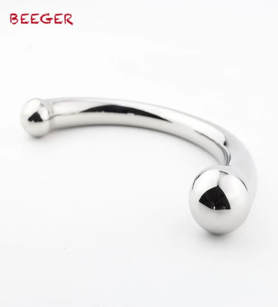 Beeger Le chrome Crescent Dildoprostate Massageur Clitoris Stimulator Steel indexless G Spot Anal Plug Y181101068958511