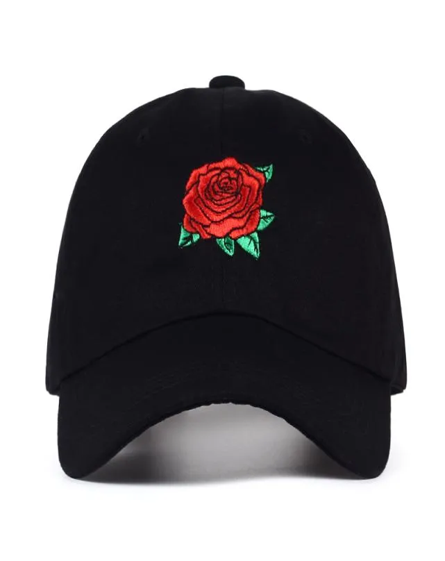 Fashion Roses Men Women Baseball Caps Cappelli da sole Spring Summer For Women Solid Snapback Cap Whole Dad Hat9513047