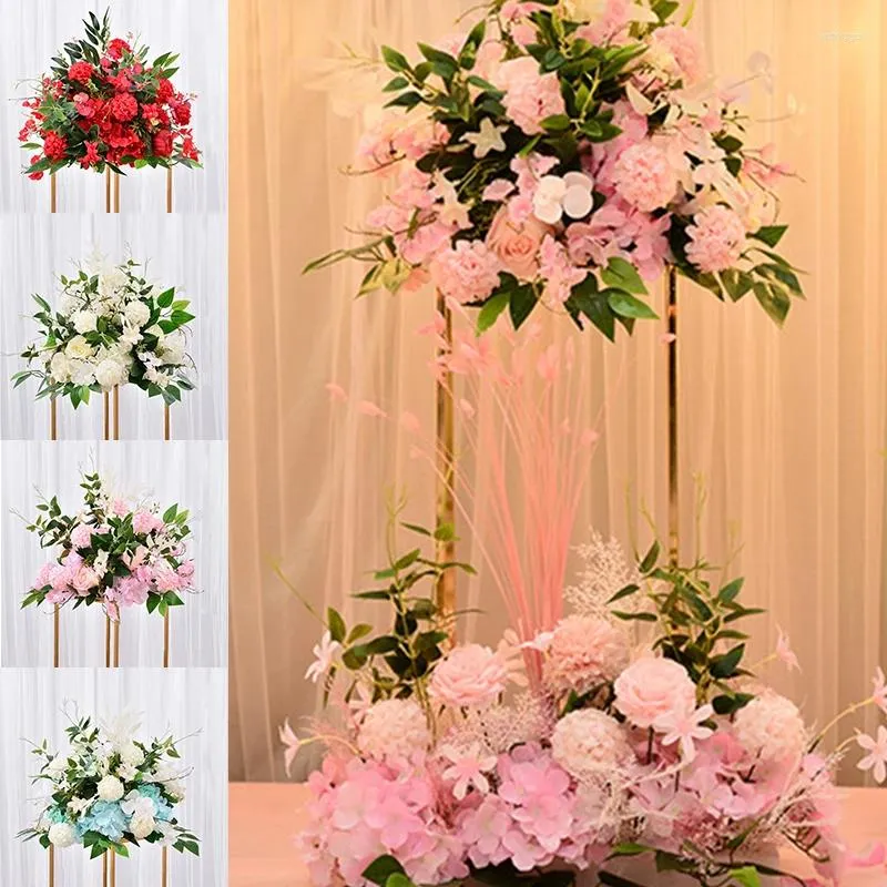 Decoratieve bloemen kunstmatige retro zijden rose hydrangea pioen boeket bloem arrangement pography prop bruiloft feest huis decoratie