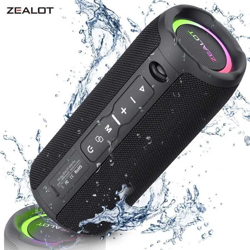 Tragbare Lautsprecher Zealot S49Pro 20W Tragbarer Bluetooth -Lautsprecher Tragbarer IPX6 Waterdes Outdoor -Stereo -Musik -Subwoofer -Party -Lautsprecher J240505