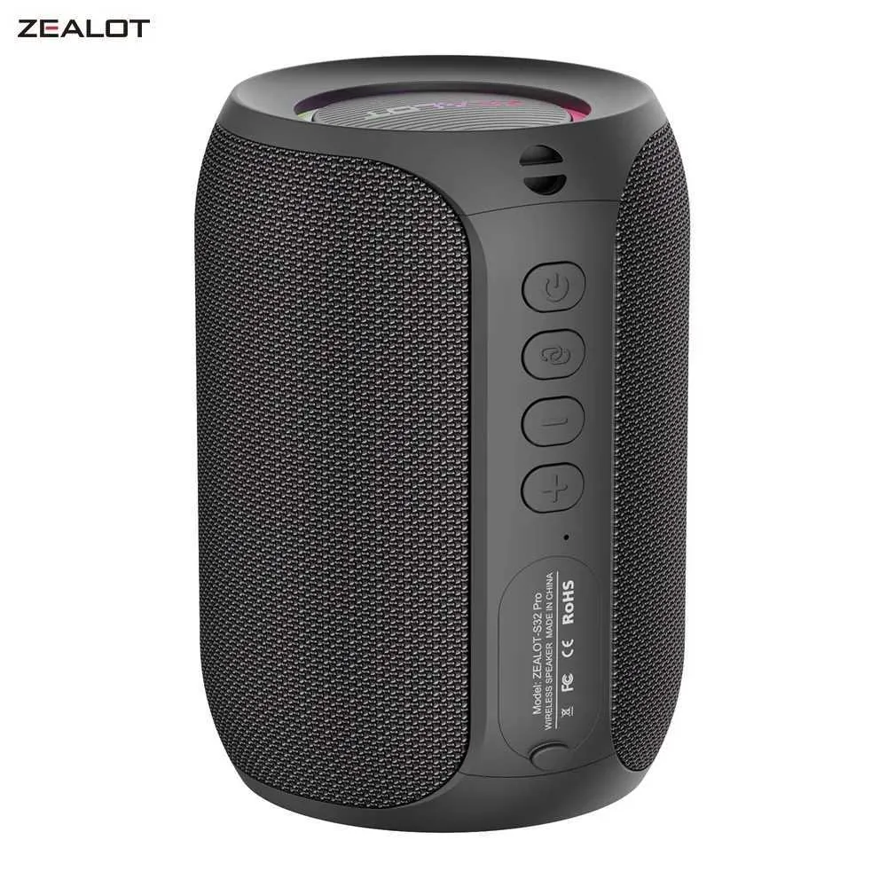 Tragbare Lautsprecher Zealot S32Pro Mini Bluetooth -Lautsprecher Tragbare drahtlose Säule HiFi Stereo wasserdichte Lautsprecher 15W Outdoor Wireless Lautsprecher J240505