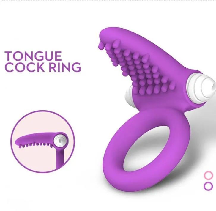 Vibrateur clitoral réutilisable du pénis vibrant anneaux de jeu sexuel oral bordel lastion de bite anneau sexe adulte Produits sexuels pour man1947592