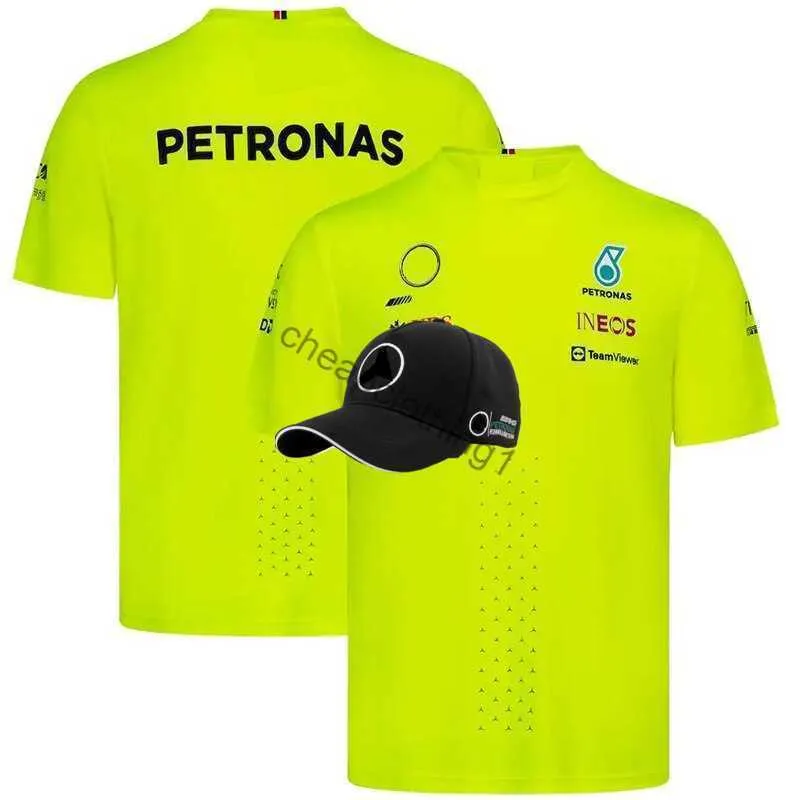 T-shirts Mens T-shirts 2024 T-shirt med stor storlek Petronas Formel 1 | Kort ärm 3D -tryckt Alonso Mecedes Aston Martin ger bort hatt vit eller svart