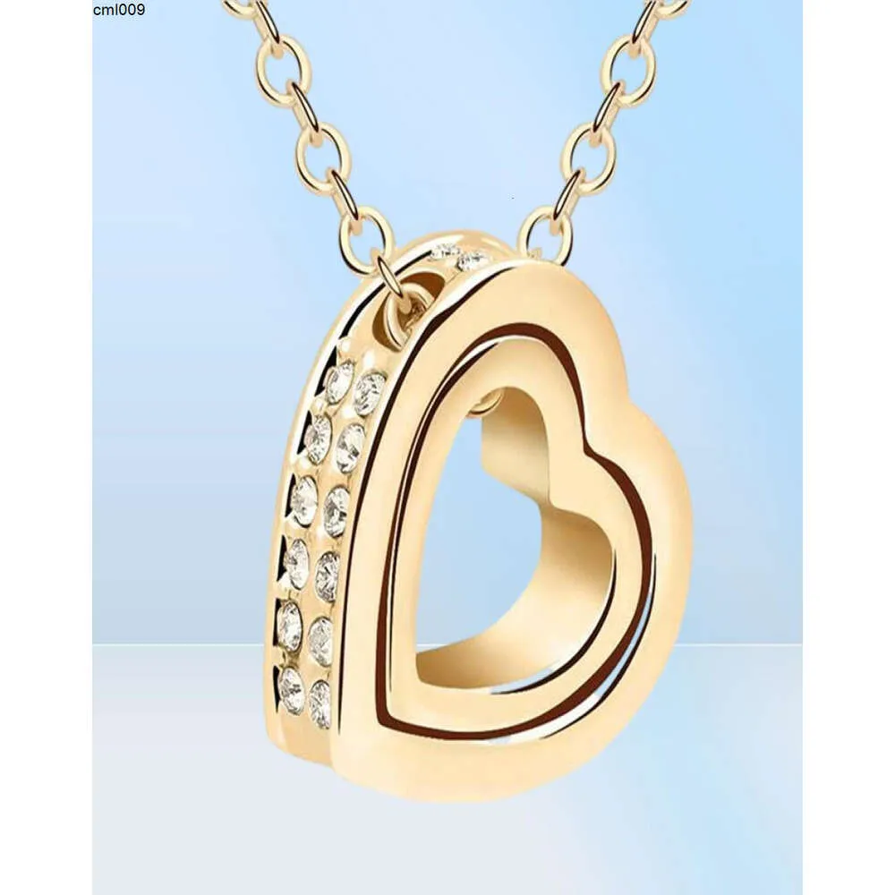 Pendant Necklaces Heart Necklace Women Silver Gold Plated Designer Jewelry Crystal Pendants Jewellery Day
