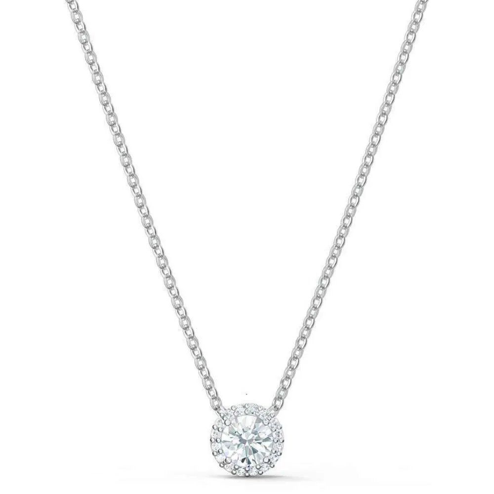 Pescoço para mulher jóias swarovskis combinando colar de roda de anjo prateado feminino swarovski elemento de cristal de colar de diamante único fêmea fêmea fêmea fêmea feminina