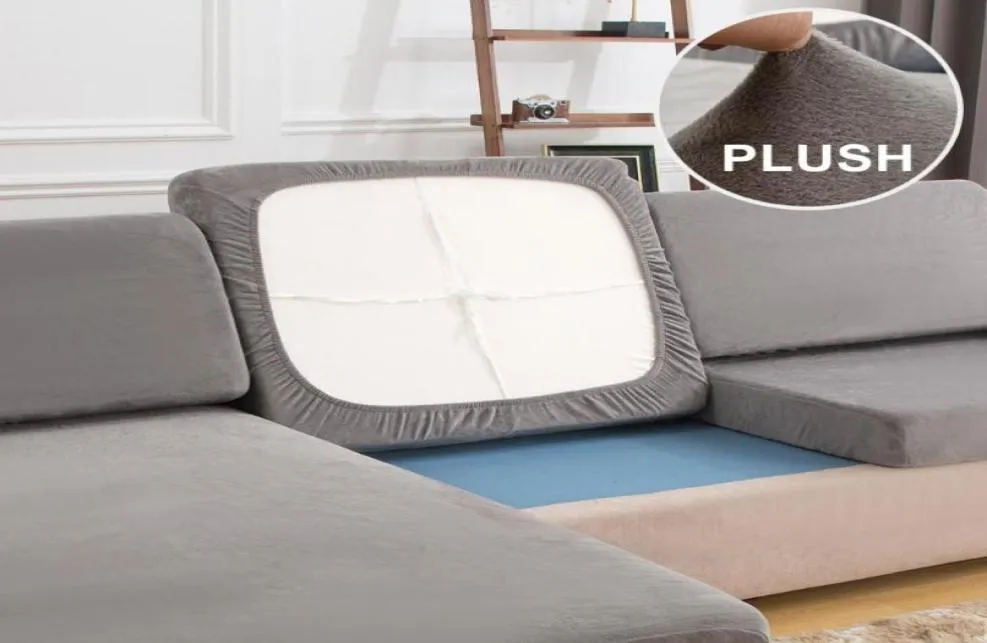 CushionDecorative Pillow Plush Sofa kussendeksel voor woonkamer hoek bank stoel elastiek 1234 -zits banken kas stretch Sea6158286