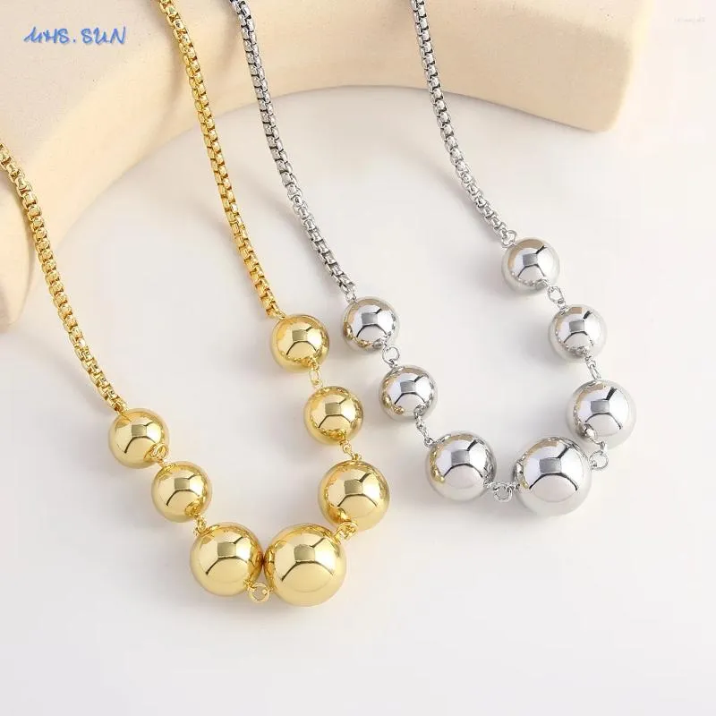 Chains Sunsll Hip-Hop Round Balls Chain Perles Colliers pour femmes Girls Gold Silver Color Couleur Choker Bijoux Bijoux