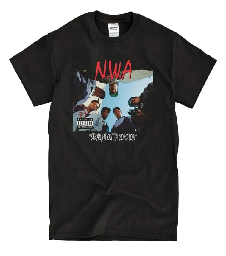 2020 Fashion Summer Style NWA direkt Outta Compton Black Tshirt Tee Shirt6342125