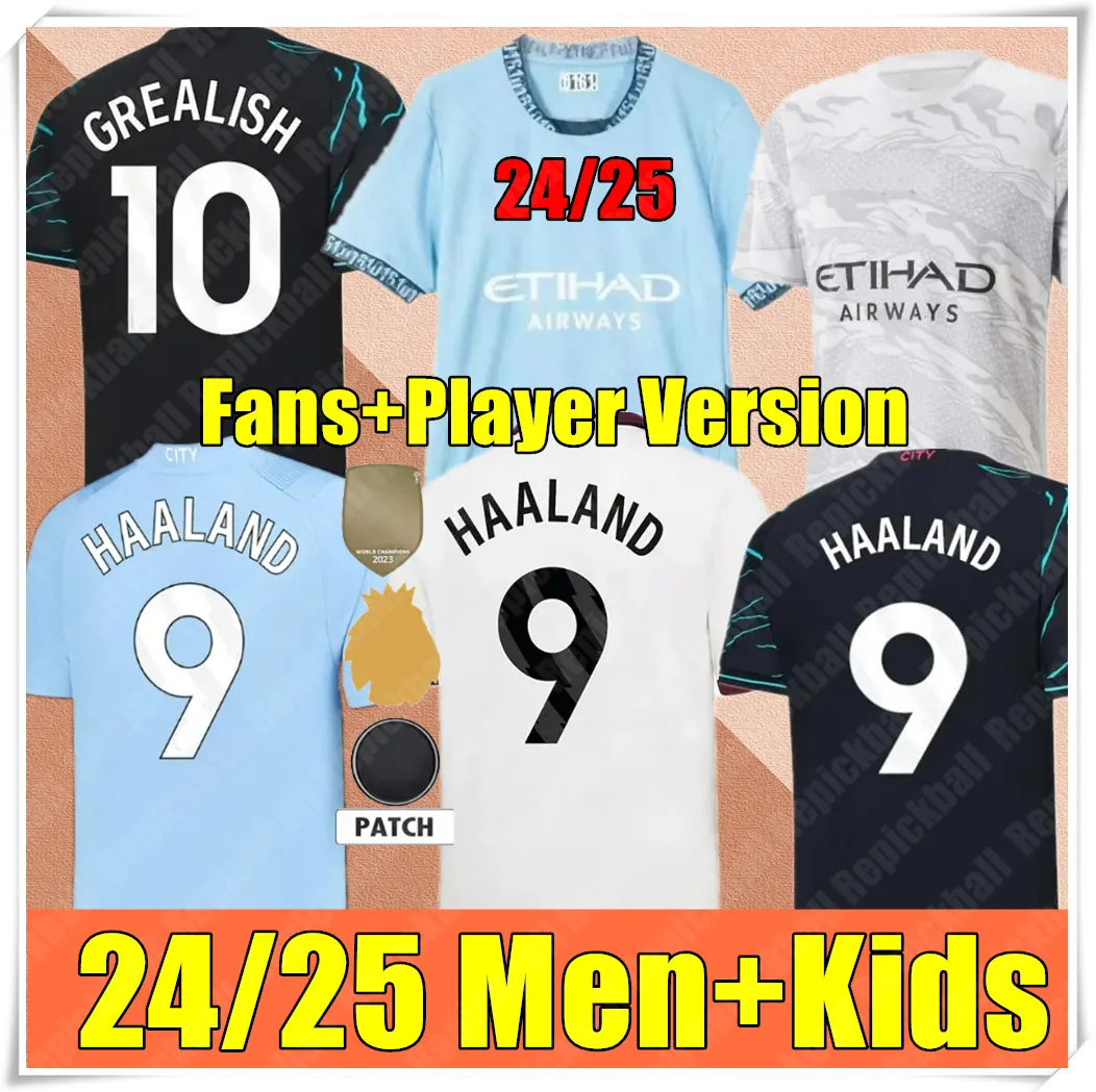 Soccer Jerseys HAALAND DOKU 24 25 MaNS CiTIeS DE BRUYNE PHILLIPS GREALISH FERRAN MAHREZ FODEN BERNARDO JOAO CANCELO Z RODRIGO Football Shirt Men Kids Kit Sets Uniform