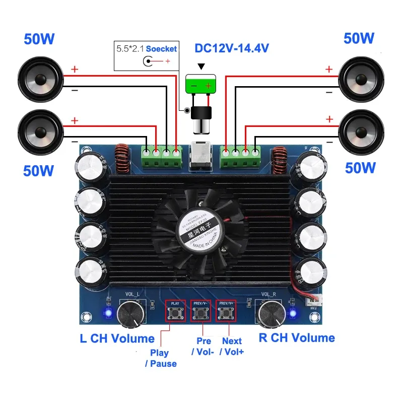 Amplificateurs 4 * 50W TDA7850 AUDIO POWER AMPLIFICER BOARD 4 Channel Subwoofer Car Stereo Home Theatre Amplificateurs