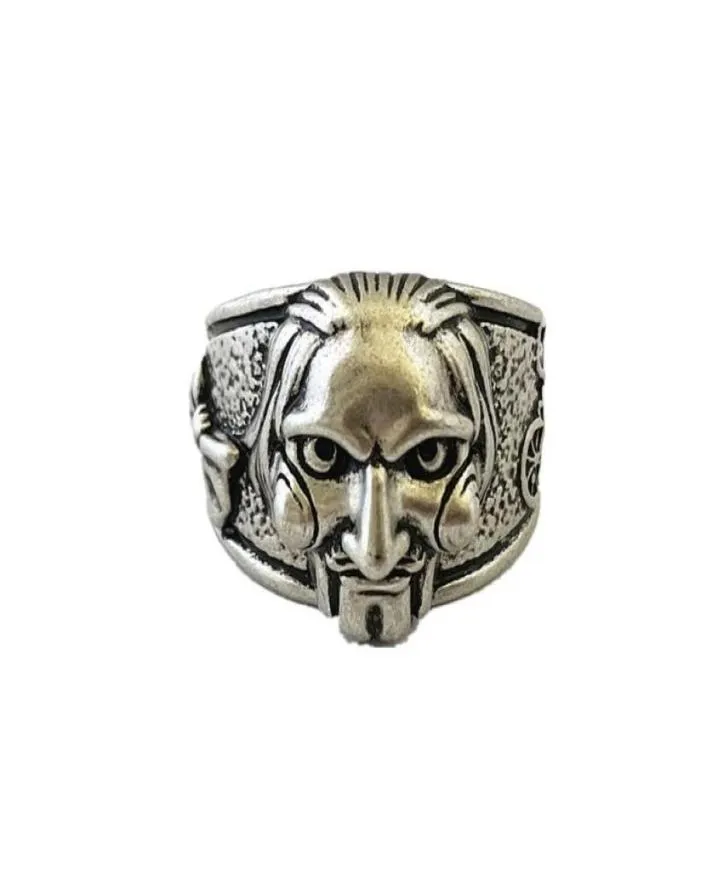 Rings de cluster Hbswui TV Filmes Show Original Design Quality Anime Cartoon Cosplay Horror Saw Jigsaw Ring Gifts For Men Woman2226446