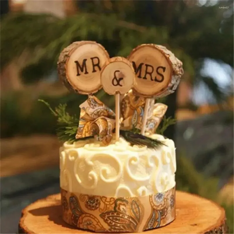 Forniture per feste torte nuziali toppers fidanzamento lettere in legno decorazioni decorazioni per l'anniversario di San Valentino